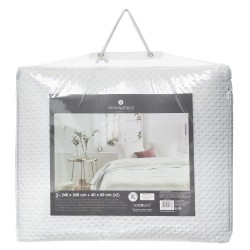 Set cuvertura cu doua huse de perna 240x260 cm Alb