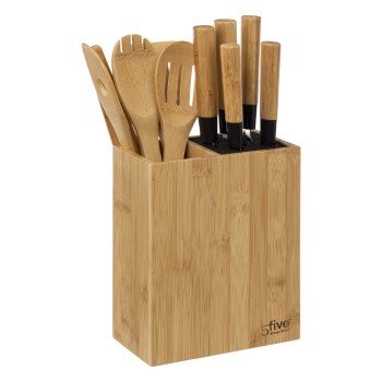Set 5 cuțite și 5 ustensile cu suport