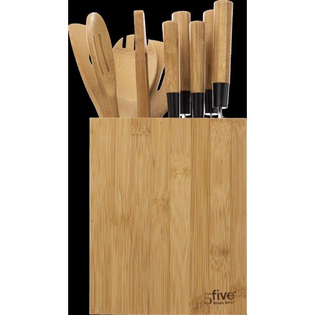 Set 5 cutite si 5 ustensile cu suport