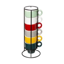 Set 6 cani espresso cu stativ COLORAMA