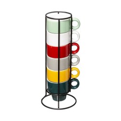 Set 6 cani espresso cu stativ COLORAMA