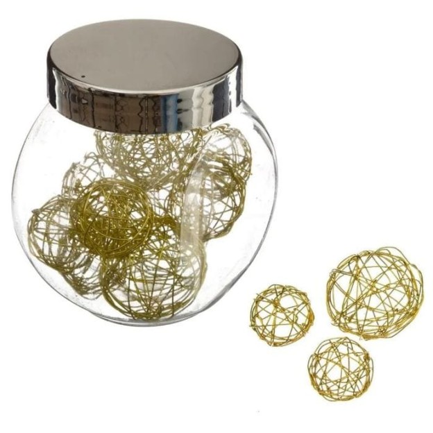 Borcan cu bile din sarma GOLD