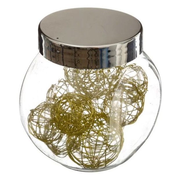 Borcan cu bile din sarma GOLD