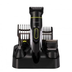 Masina de tuns si aparat de ras, Goldmaster GM-8163, multifunctional 7 in 1, tuns, ras, tuns barba, tuns sprancene, piepteni par si barba, rezistent la apa, baterie Li-ion, ulei, perie curatat