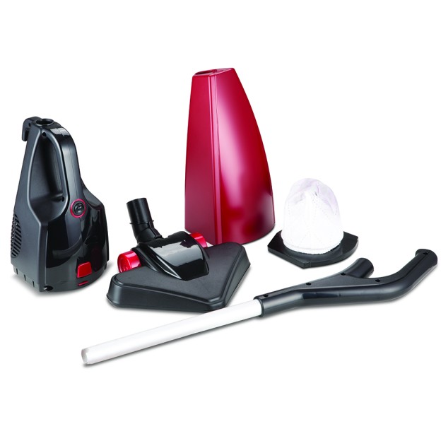 Aspirator vertical cu fir, fara sac, 1000W, rosu