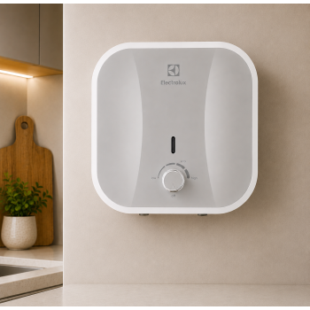 Boiler electric Electrolux 10L, Clasa B, 2000W,alimentare jos, termostat mecanic, clasa de rezistenta IPX4, protectie la supraincalzire, supapa de siguranta a presiunii, montare pe verticala, elemente de fixare incluse, alb-bej, model 10 Q O