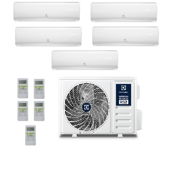 Pachet aer conditionat multisplit ELECTROLUX , inverter , unitate externa 42000 BTU , unitati interne 5 x 9000 BTU , Clasa A++/A+ , Wi FI