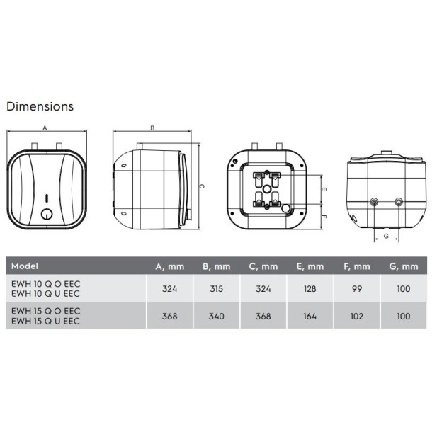 Boiler electric Electrolux 10L, Clasa B, 2000W, conexiune apa in partea de sus, termostat mecanic, supapa de siguranta a presiunii, montare pe verticala, elemente de fixare incluse, alb-bej, model 10 Q U