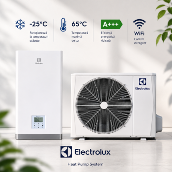Pompa de caldura 16kW Electrolux, pentru incalzire si racire, 210 mp, A+++ Wi-Fi, alimentare trifazat 380V, R32, model EMHP-16Y/N81
