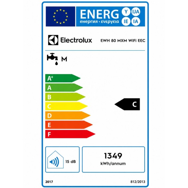 Boiler electric Electrolux 80 MXM WIFI, Clasa C, 80L, 3 trepte de incalzire, IPX4, Bacteria Stop System, Supapă de suprapresiune,montare verticala/orizontala, elemente fixare incluse