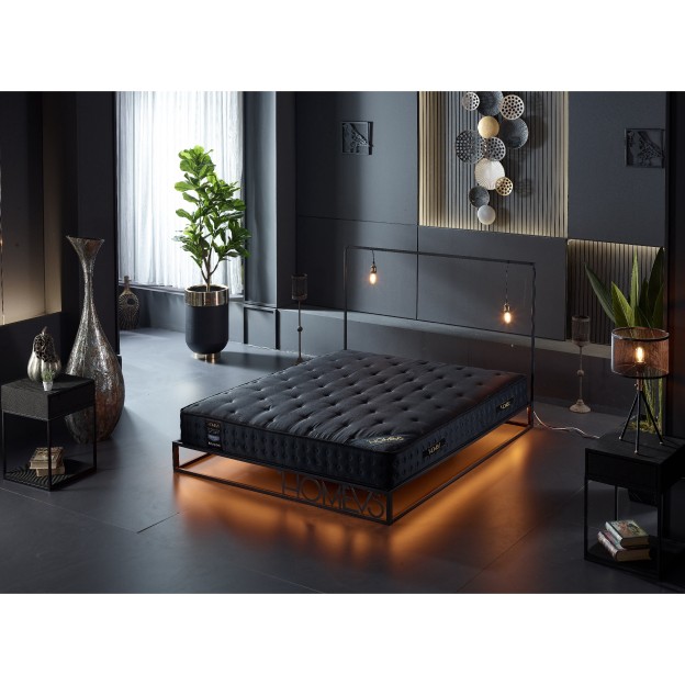 Saltea, ortopedica, Homevs, model Inteso, 200x150x25 cm, arcuri impachetate individual, 12 straturi, tehnologie Gel Memory Foam, materiale de inalta calitate - tesatura tricotata, spuma gel cu memorie 