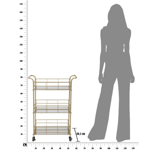 CARUCIOR PENTRU SERVIRE GLAM RET. CM 60X30,5X80