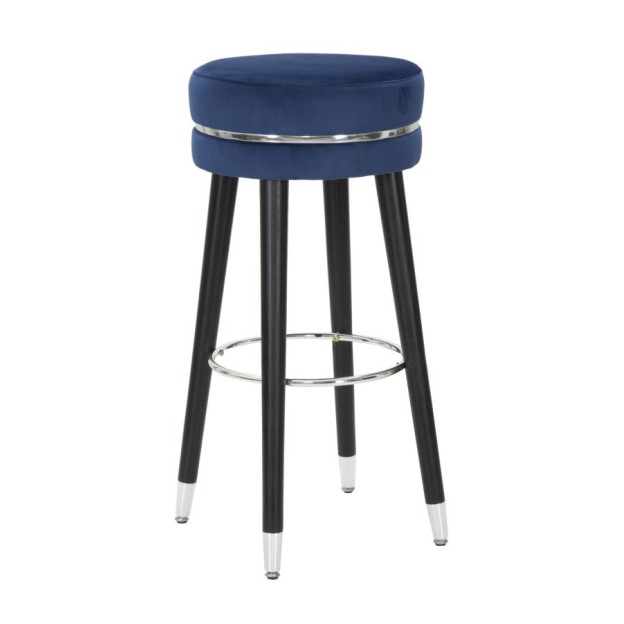 TABURET DE BAR PARIS BLUE/ARGINTIU 35X74