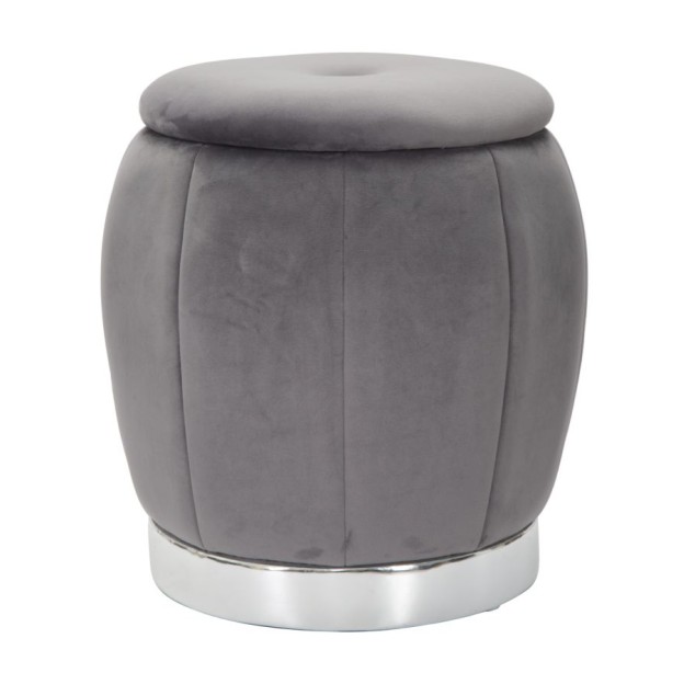 PUFF/DEPOZITARE PARIS GRIGIO/SILVER CM Ø 43X43