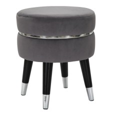 TABURET DE BAR PARIS GRIGIO/SILVER CM Ø 35X40,5