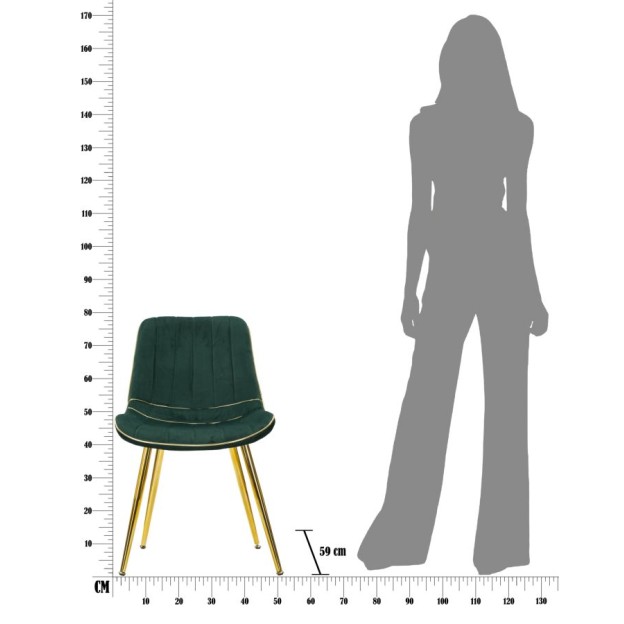 SCAUN PARIS VERDE/AURIU SET 2 BUC 51X59X79