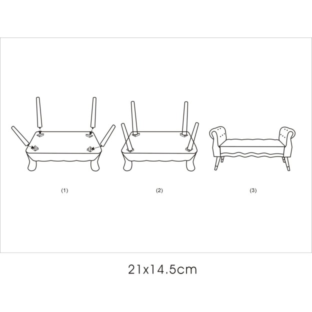 PANCHETTA PARIS CREMA/GOLD CM 120X40X60