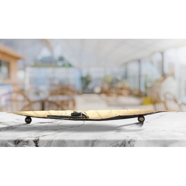 TAVA DECORATIVA FOGLIA LUNGA CM 38X3X11 