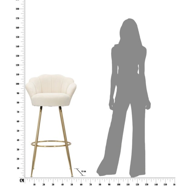 TABURET DE BAR VIENNA CREMA CM 55X53X110 