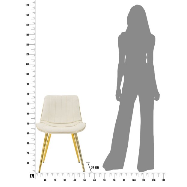SCAUN PARIS CREMA/GOLD SET 2 PZ CM 51X59X79 