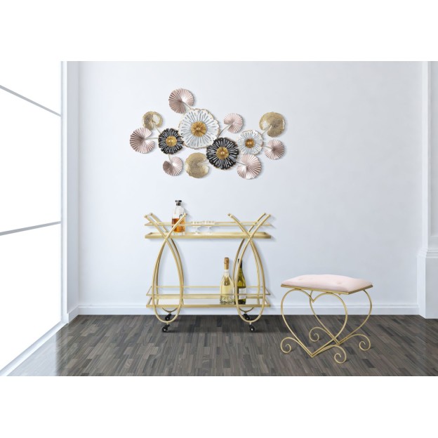 TABURET HEART ROSA CM 50X37,5X51,5