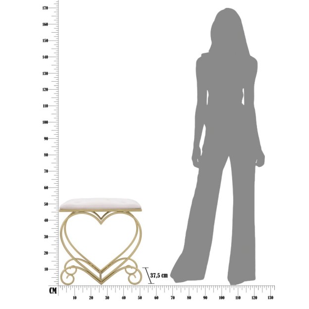 TABURET HEART ROSA CM 50X37,5X51,5