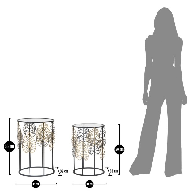 MASA FOGLIE GLAM COPPIA CM Ø 38X55-33X50 