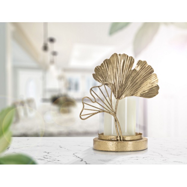 SUPORT LUMANARE FRUNZĂ CM 17X12X21 