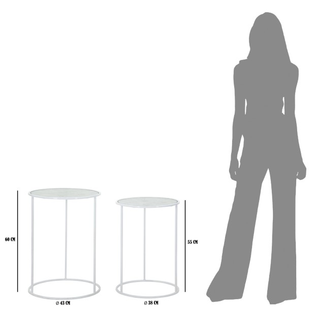 MESE ALBA HARTS COPPIA CM Ø 43X60-38X55 