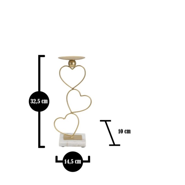 SUPORT LUMANARE INIMELE CM 14,5X10X32,5 