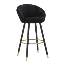 TABURET DE BAR PRAGA NERO CM 55X56X104