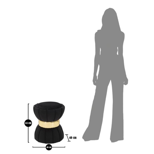 TABURET FLORE NEGRU CM Ø 40X44 