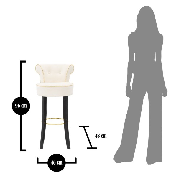 TABUR DE BAR LUXY CREAM CM 46X48X96 