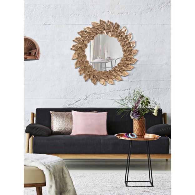 OGLINDA DE PERETE GLAM PETAL RAME 73X5 