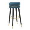 TABURET DE BAR PARIS TEAL/AUR CM Ø 35X74