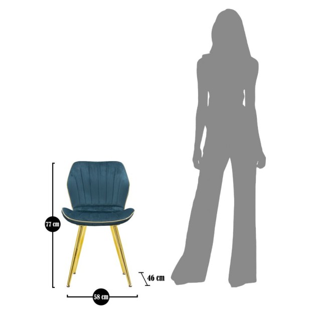 SCAUN PARIS SPACE COADA/AUR SET 2 PZ CM 46X58X77 