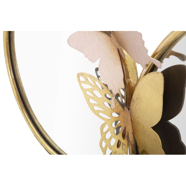 OGLINDA DE PERETE DUBLA FARFALLE ROZ CM 81X3X52,5 