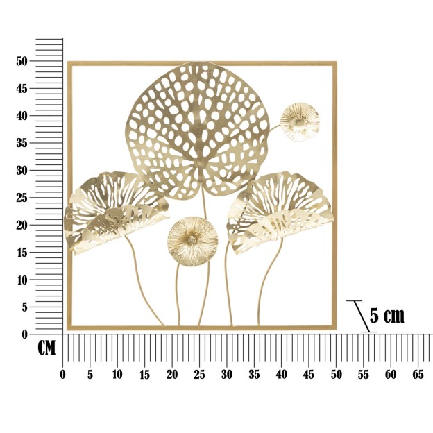 PANOU DE PERETE FIER FLORI DE AURIU CM 50X5X50 