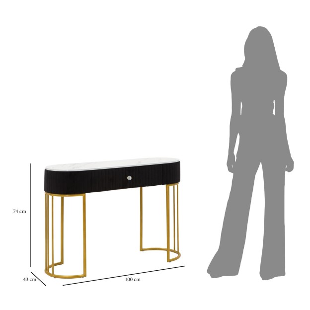 CONSOLA MONTPELLIER NEGRA CM 100x43x74 