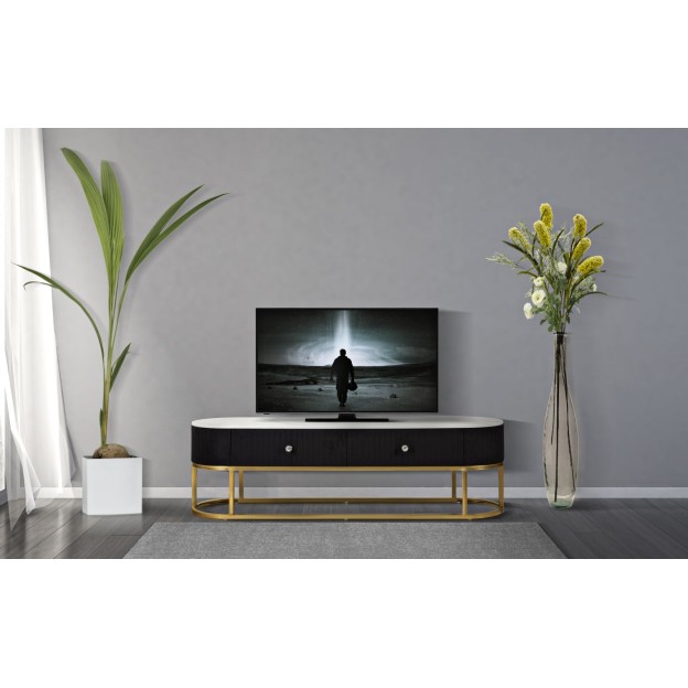 SUPORT TV MONTPELLIER NEGRU CM 150X42X45 