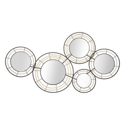 PANOU DE PERETE FIER CU OGLINZI OPORTO CM 111X9,5X59 | HomeVibes