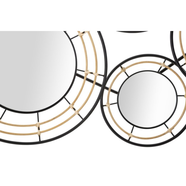 PANOU DE PERETE FIER CU OGLINZI OPORTO CM 111X9,5X59 