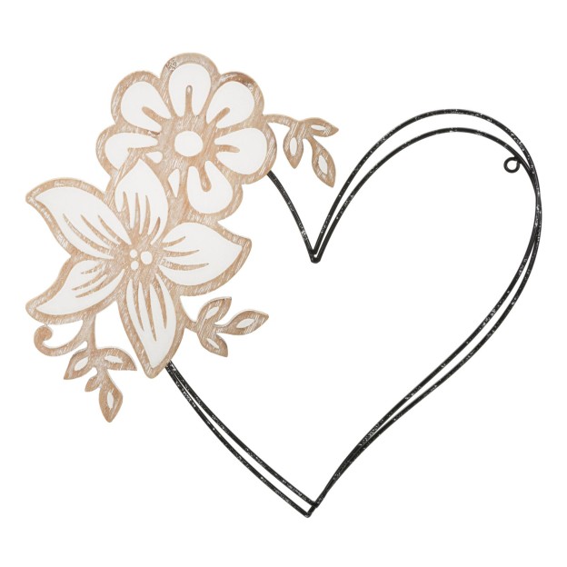 PANOU DE PERETE FIER/LEMN INIMĂ CM 50X2X45 MIN 2 