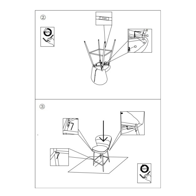TABURET DE BAR LOSANNA GR SET 2 PZ CM 52X59X108