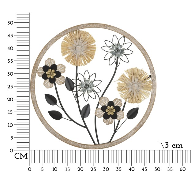 PANOU DE PERETE FIER/LEMN CM Ø 50X3