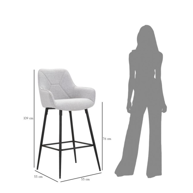 TABURET DE BAR GR SET 2 BUC CM 55X55X109