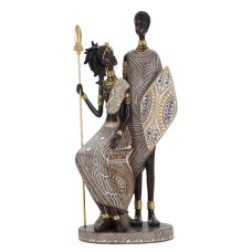 STATUIE FAMILIA TRIBALA MASAI CM 16,5X11,5X38