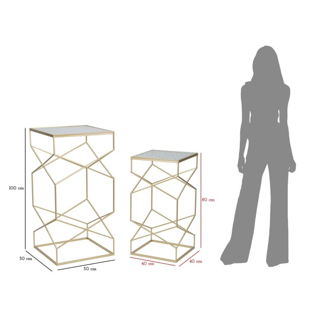 SET 2 MASUTE GLASSY COPPIA 50X50X100-40X40X80 