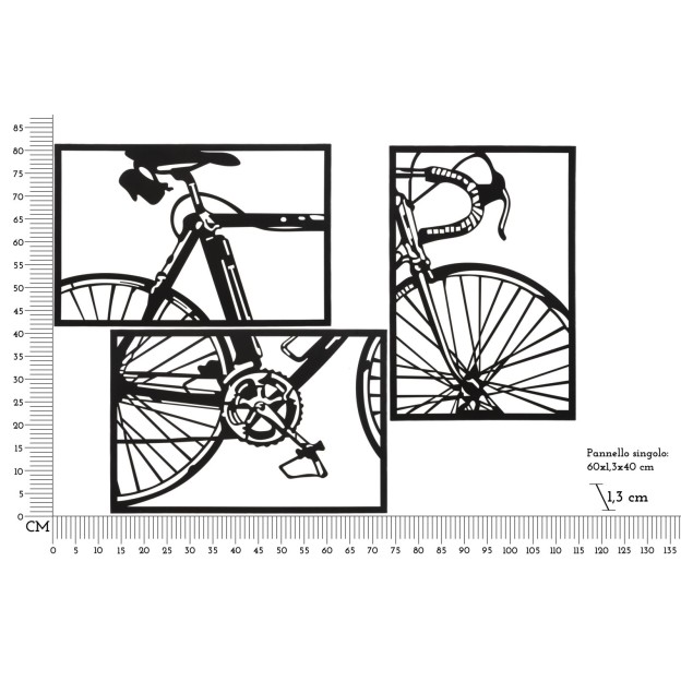 SET DE BICICLETE PANOURI DE PERETE 3 BUC CM 40X1,3X60 (DIMENSIUNE O SINGURA BUC) 