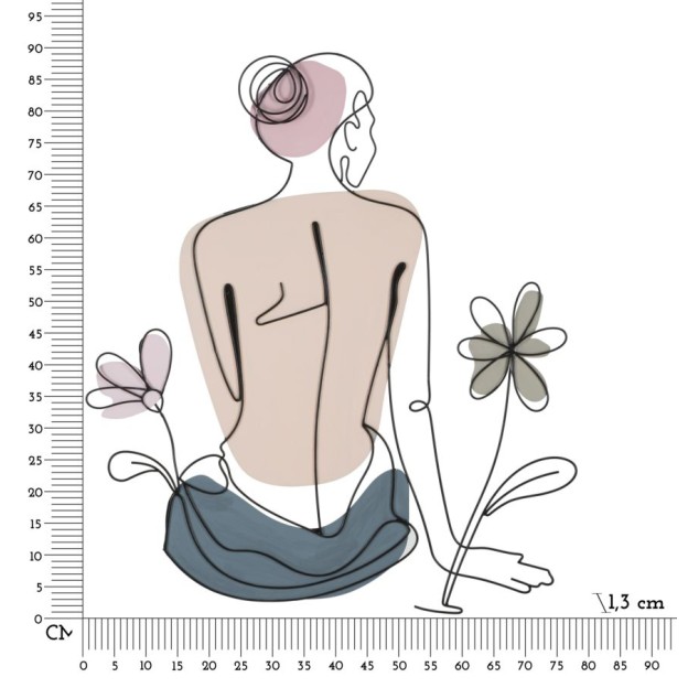 PANOU PERETE DOAMNA C/FLOARE CM 80X1,3X90 